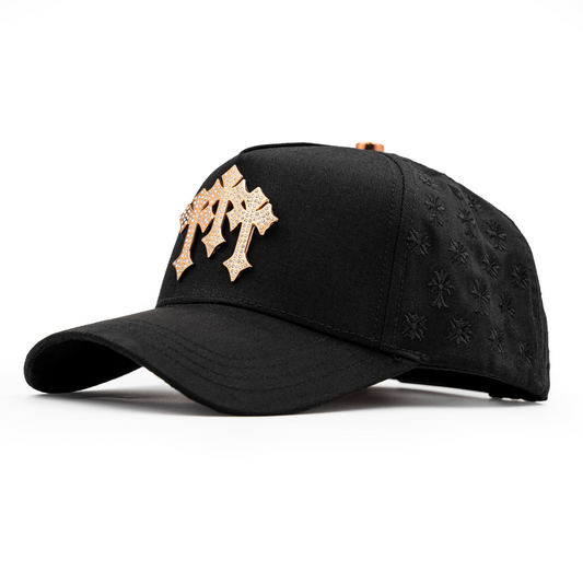 Triple Cross Rhinestone Decorative Cap