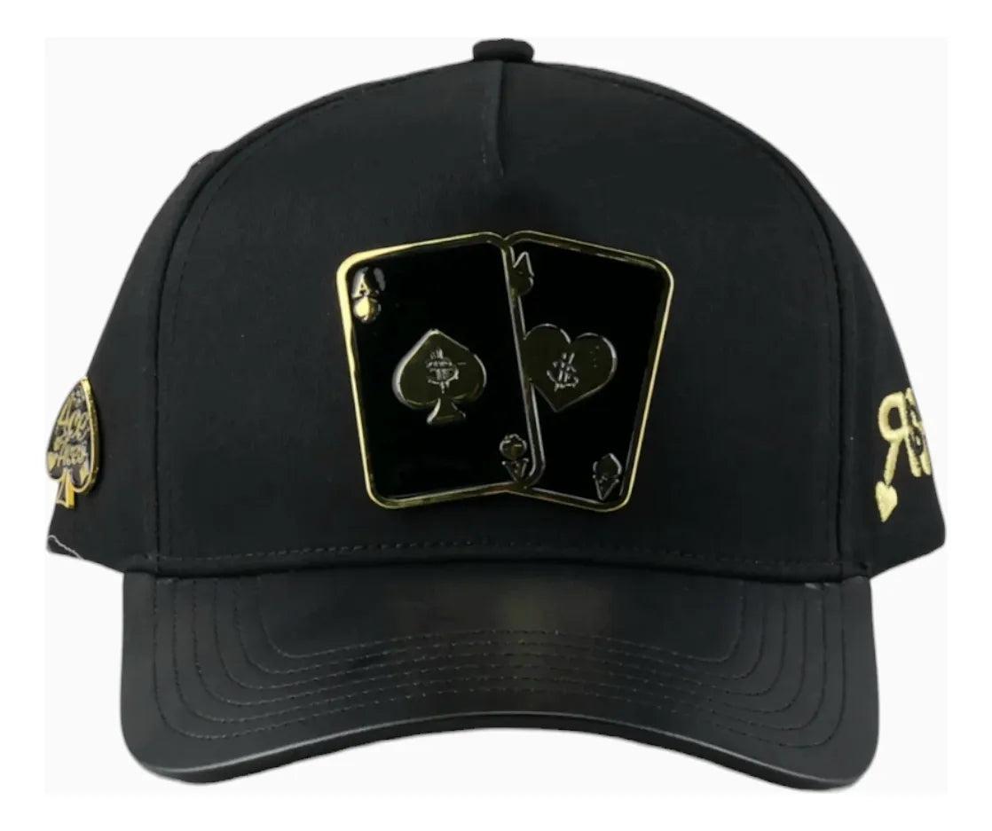 Poker Baseball Cap-Black/Gold