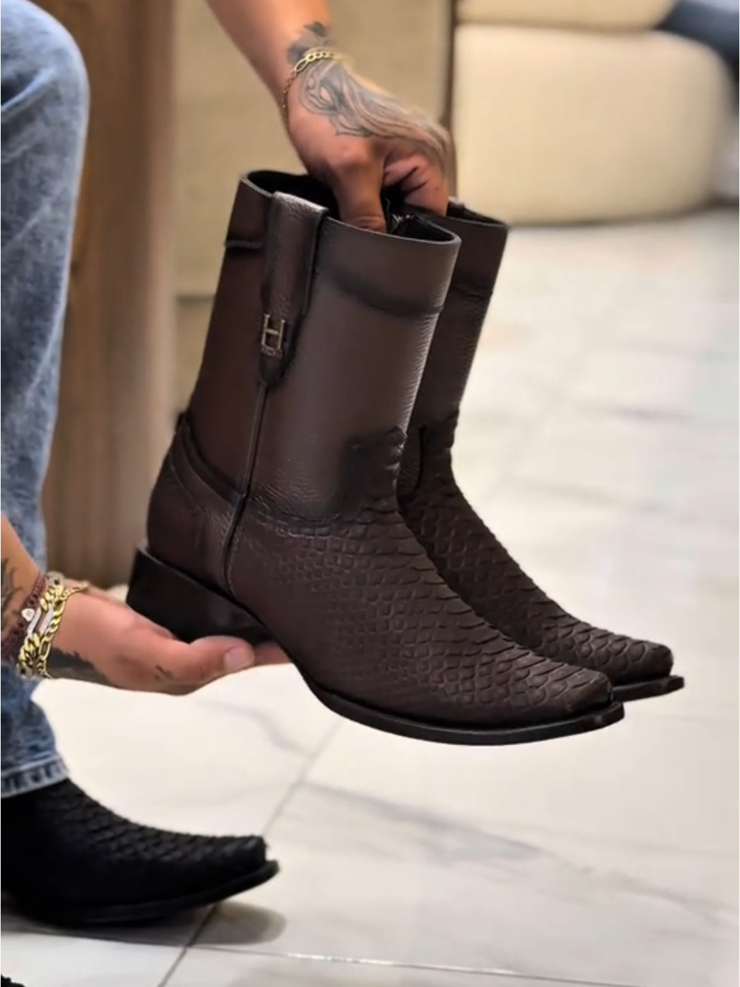Classic Python Cowboy Boots