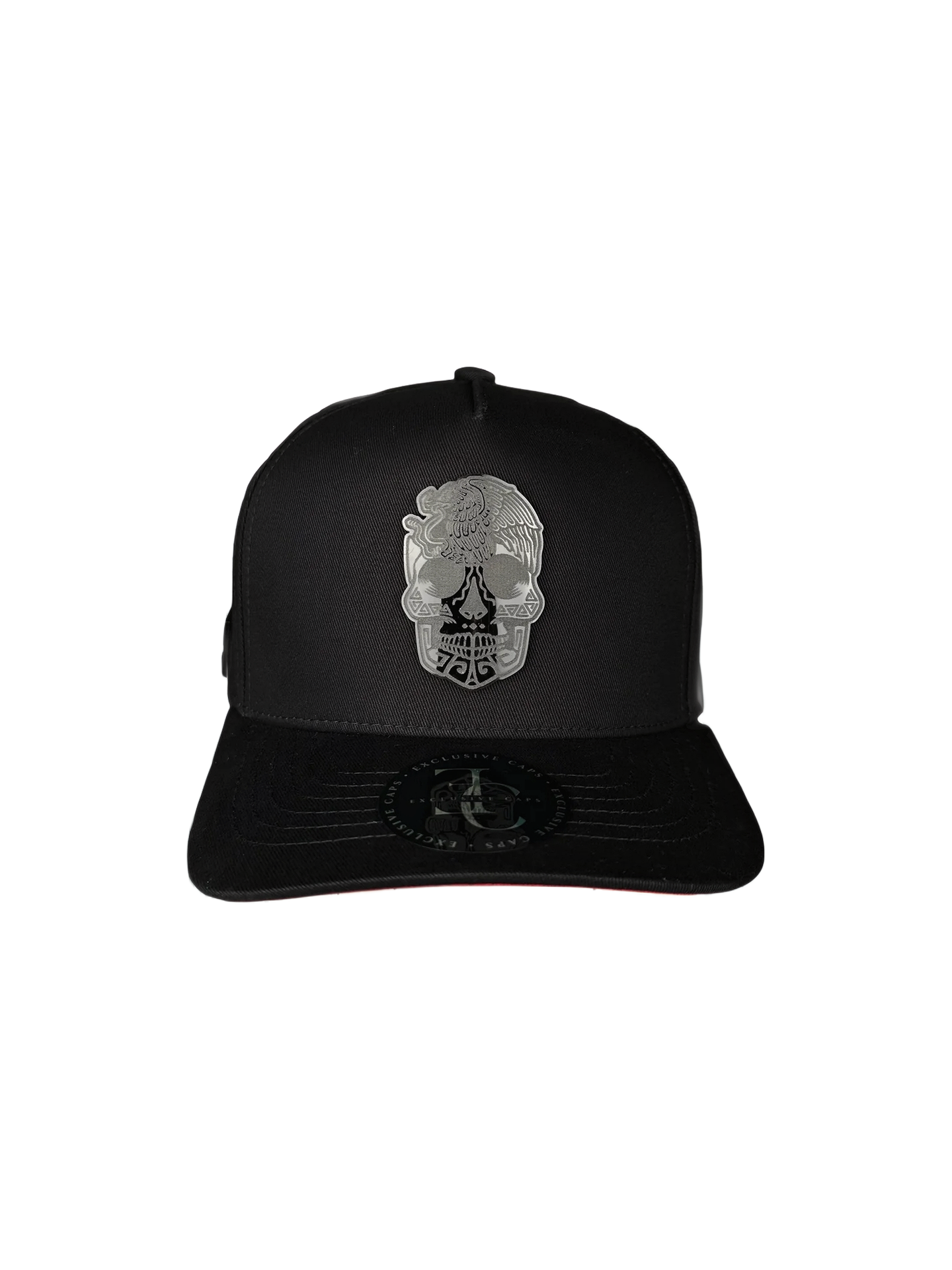 Mexico Skull Snapback Cap - Black/Red